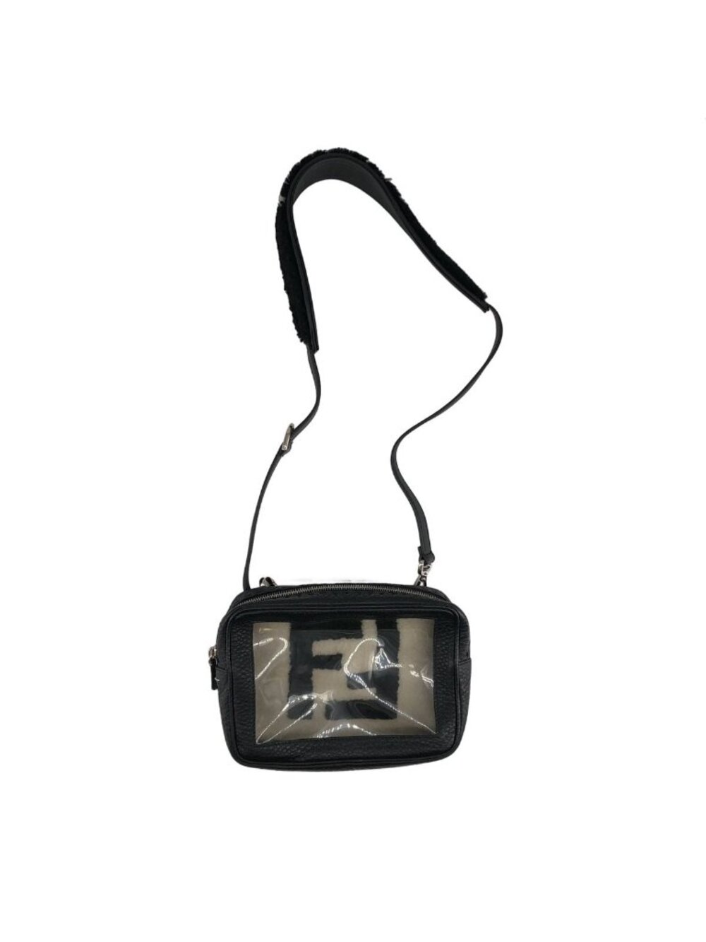 Fendi Zucca Fleece Shoulder Bag Black